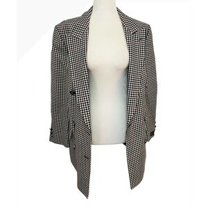 Westbury Houndstooth Oversized Women's Wool Blazer‎ Double Breasted Size Large